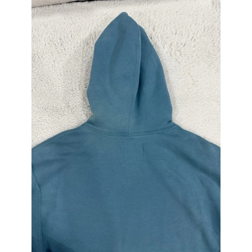 Jordan Blue Full Zip Fleece Hoodie Embroidered Logo Solid Men's Size Medium